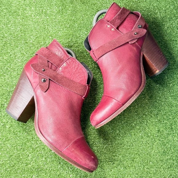 Rag & Bone Harrow Oxblood Burgundy Leather Women's Ankle Boots Rag & Bone Harrow Oxblood Burgundy Leather Women's Ankle Boots